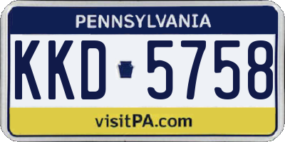 PA license plate KKD5758