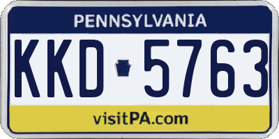 PA license plate KKD5763