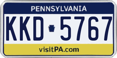 PA license plate KKD5767