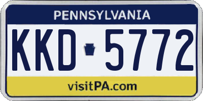 PA license plate KKD5772