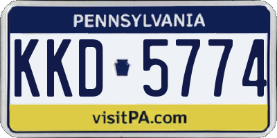 PA license plate KKD5774