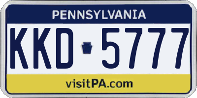 PA license plate KKD5777