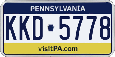 PA license plate KKD5778
