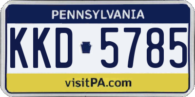 PA license plate KKD5785
