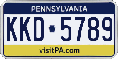 PA license plate KKD5789