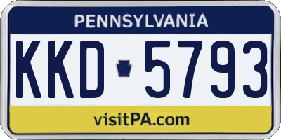 PA license plate KKD5793