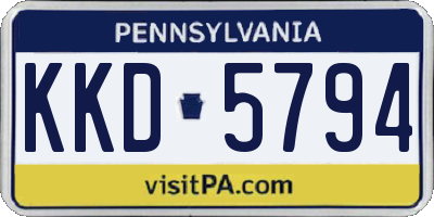PA license plate KKD5794