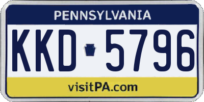 PA license plate KKD5796