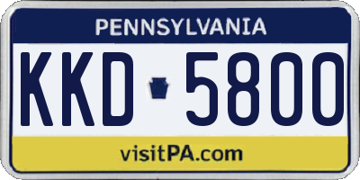 PA license plate KKD5800