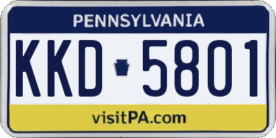 PA license plate KKD5801