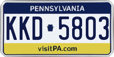 PA license plate KKD5803