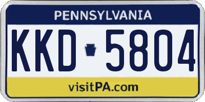 PA license plate KKD5804