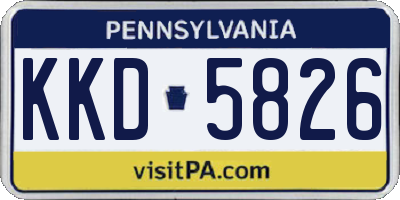 PA license plate KKD5826