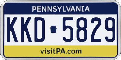 PA license plate KKD5829