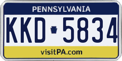 PA license plate KKD5834