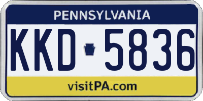 PA license plate KKD5836