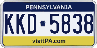 PA license plate KKD5838