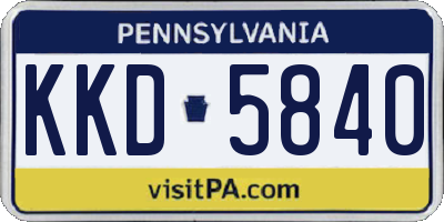 PA license plate KKD5840