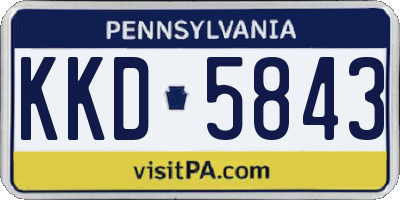 PA license plate KKD5843