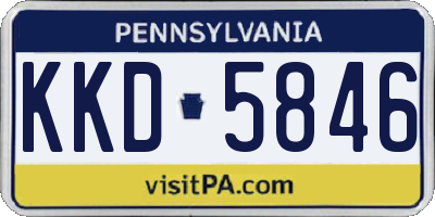 PA license plate KKD5846