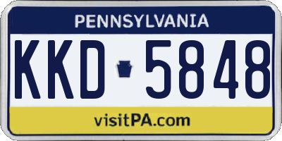 PA license plate KKD5848