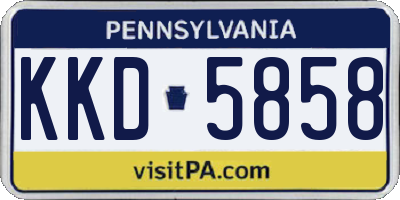 PA license plate KKD5858