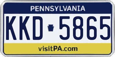 PA license plate KKD5865
