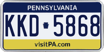 PA license plate KKD5868