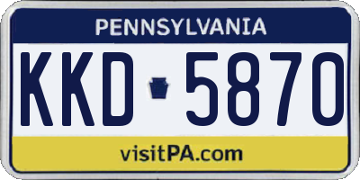 PA license plate KKD5870