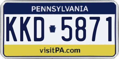 PA license plate KKD5871