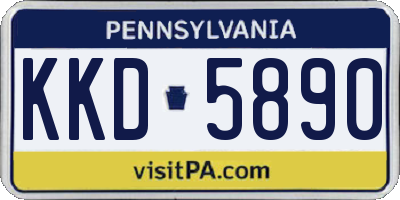 PA license plate KKD5890
