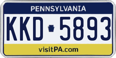 PA license plate KKD5893