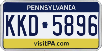 PA license plate KKD5896