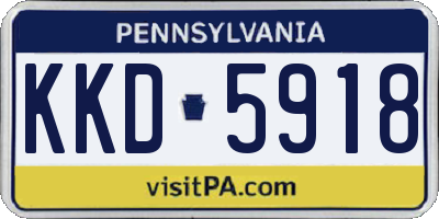 PA license plate KKD5918