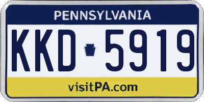 PA license plate KKD5919