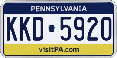 PA license plate KKD5920