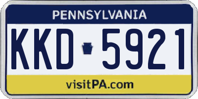 PA license plate KKD5921