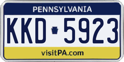 PA license plate KKD5923