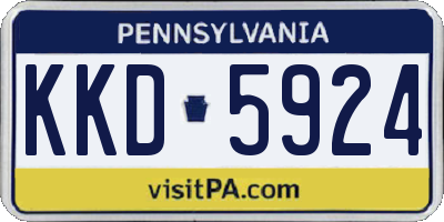 PA license plate KKD5924