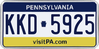 PA license plate KKD5925