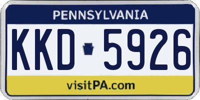 PA license plate KKD5926