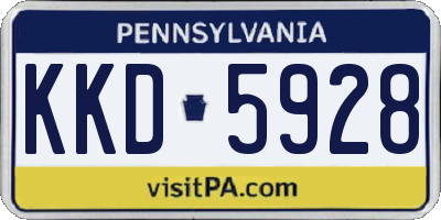 PA license plate KKD5928
