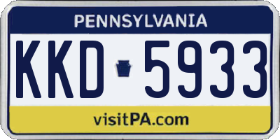 PA license plate KKD5933