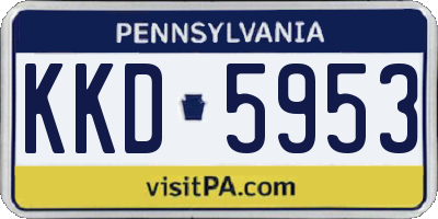PA license plate KKD5953