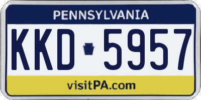 PA license plate KKD5957