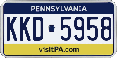 PA license plate KKD5958