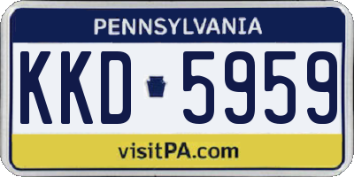 PA license plate KKD5959