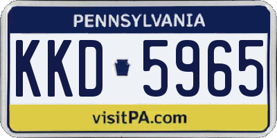 PA license plate KKD5965