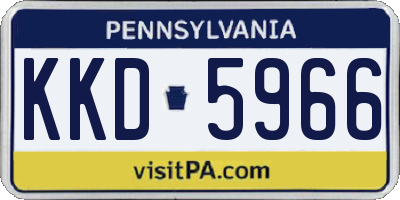 PA license plate KKD5966