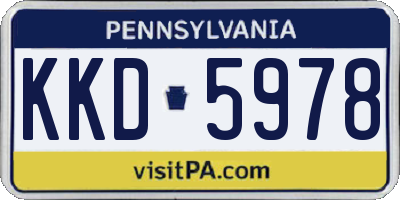 PA license plate KKD5978